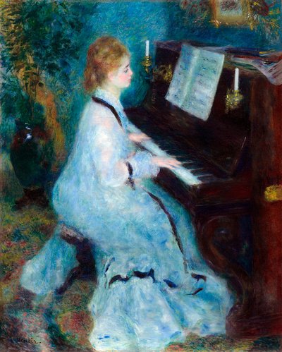 This is a picture of Woman at the Piano by Pierre-Auguste Renoir